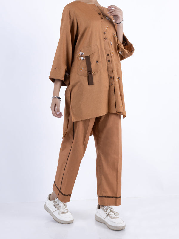 Khaki Cambric Kurti - ALT-LK-1099