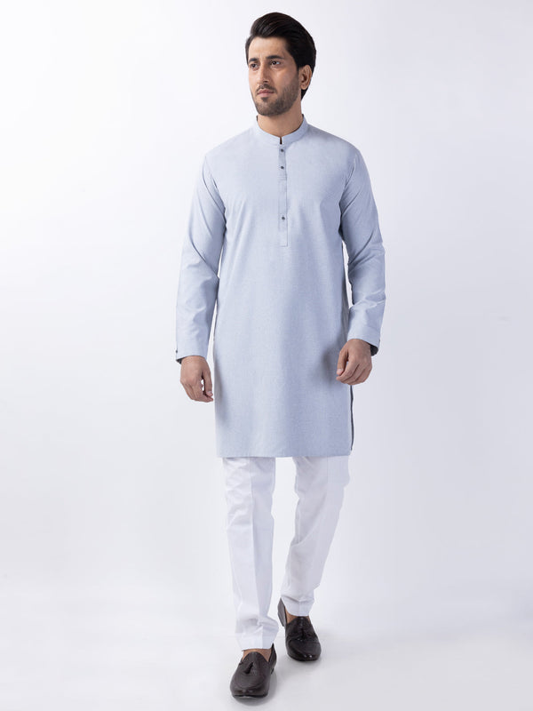 Blended Light Grey Kurta - Almirah