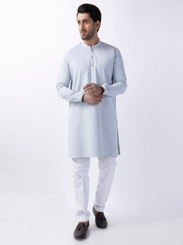 Blended Light blue Kurta - Almirah