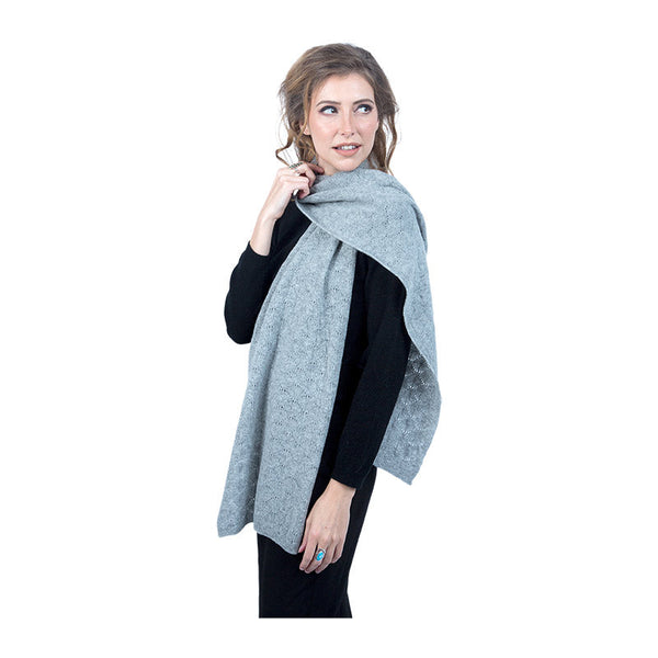 Scottish Cashmere Pointelle Knit Scarf