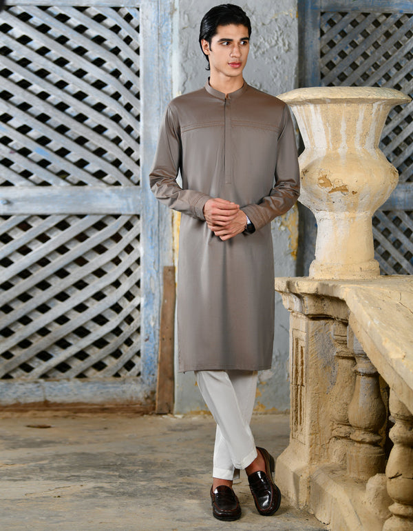 Cotton Green Kurta - J. Junaid Jamshed