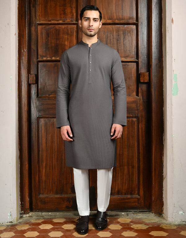 Cotton Brown Kurta - J. Junaid Jamshed