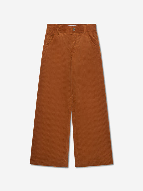 Girls Corduroy Trousers in Brown