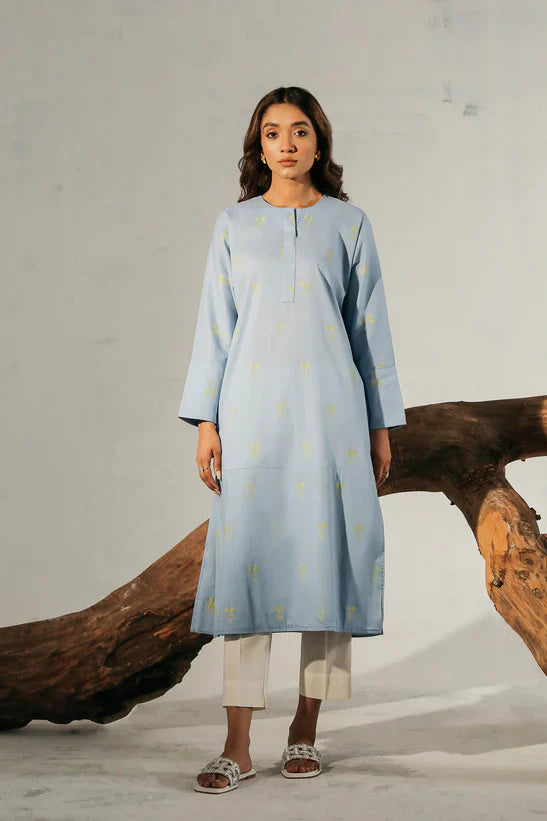 Ethnic PK Designer Aqua Jacquard Kurti Shirt