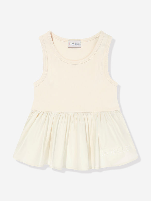 Girls Sleeveless Dress in Ivory