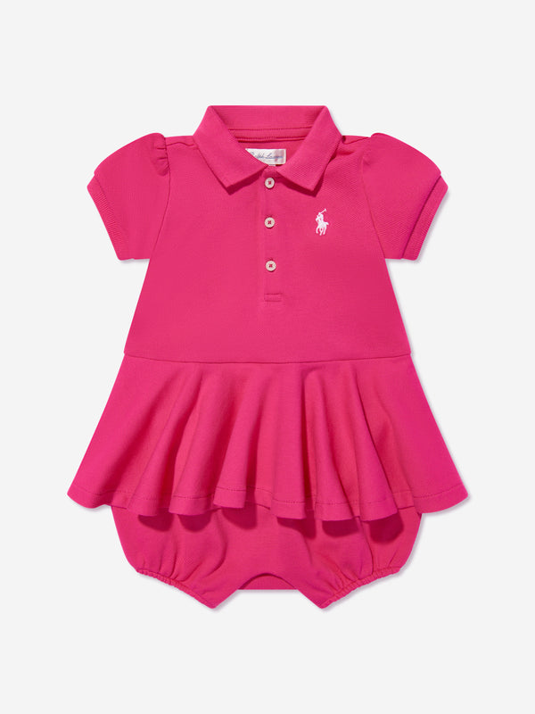 Baby Girls Peplum Romper in Pink