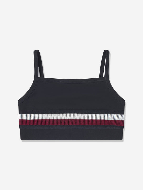 Girls Global Stripe Sports Top in Navy