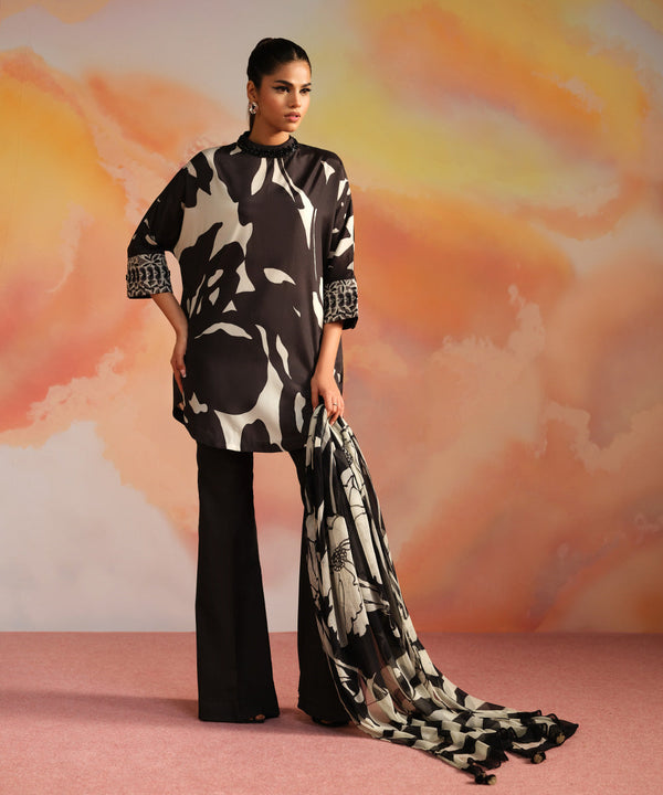 3 Piece - Printed Silk Suit