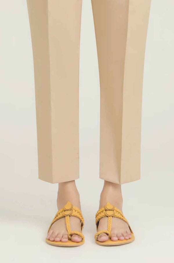 Ethnic Beige Straight Fit Trousers