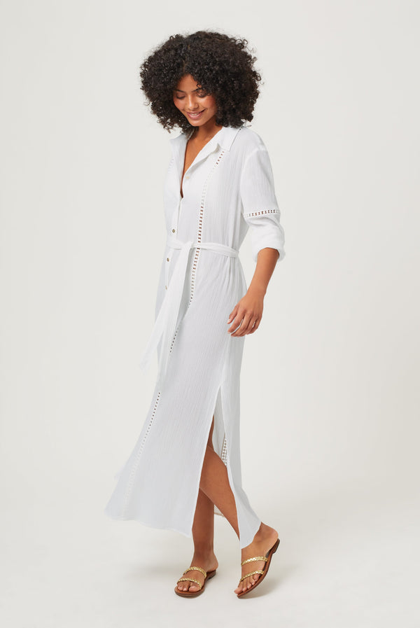 Antibes Beach Maxi Shirt Dress