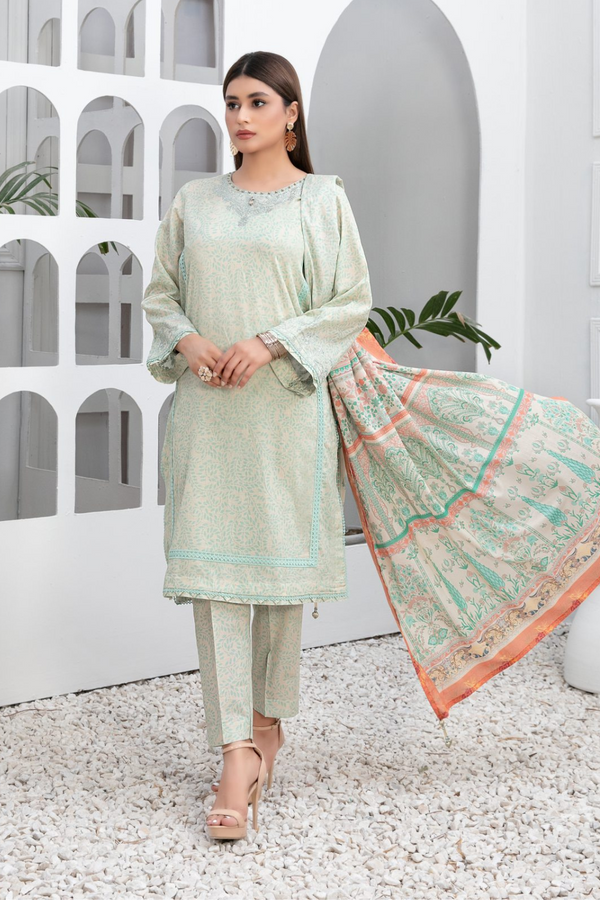 Tawakkal  Embroidered Lawn 3 Piece Suit D-9033