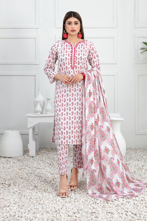 Tawakkal  Embroidered Lawn 3 Piece Suit D-9036