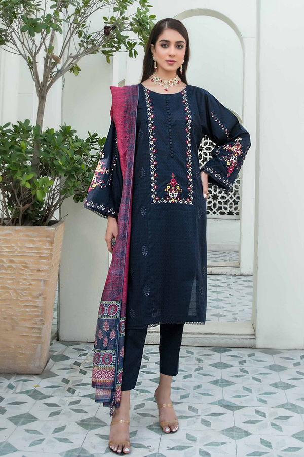 Tawakkal  Embroidered Lawn 3 Piece Suit D-8703