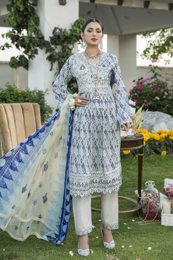 Munira Designer Embroidered Lawn 3 Piece Suit MSL76